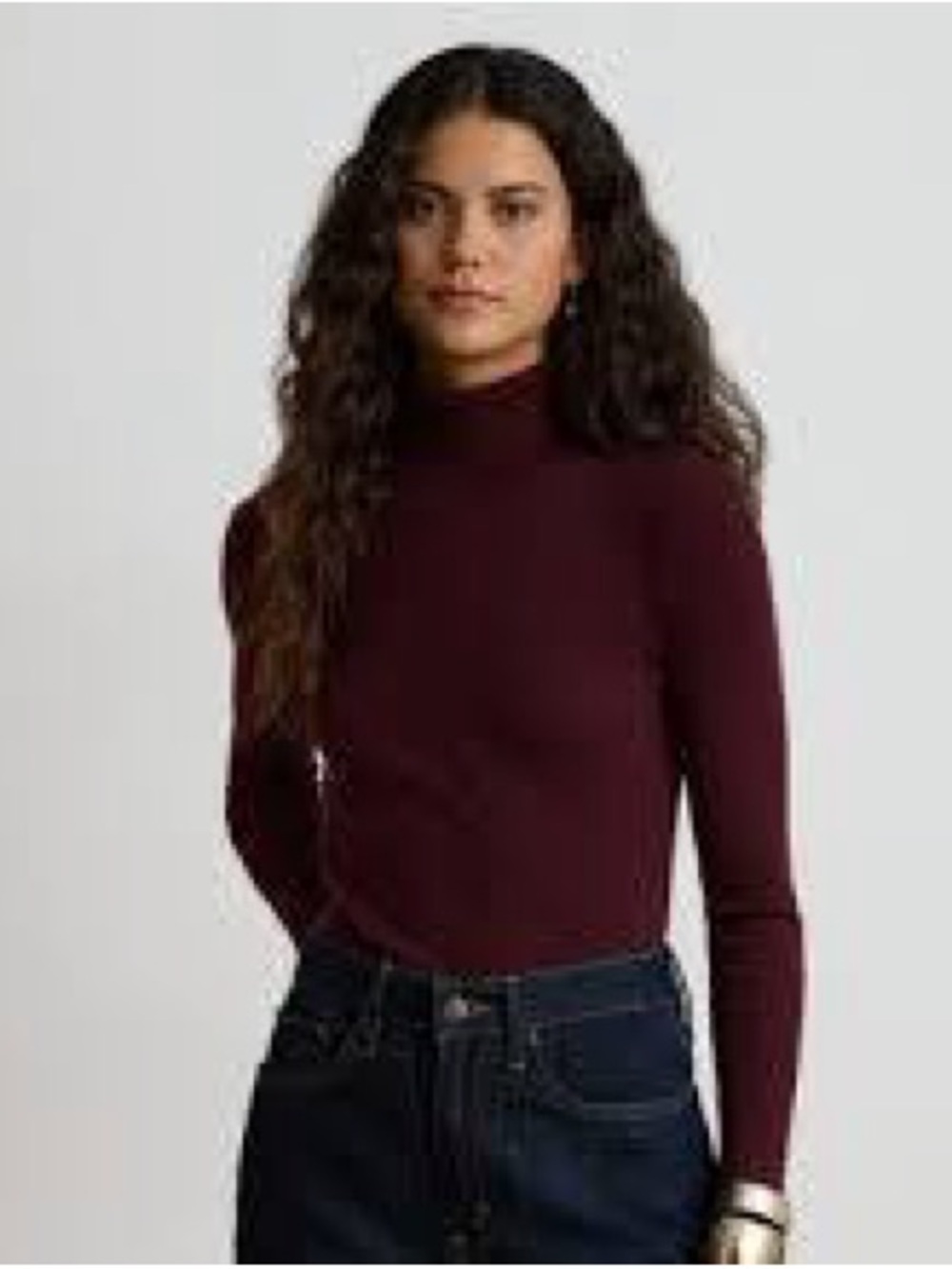 Polo by Ralph Lauren Women's Burgundy Turtleneck Long Sleeve Top